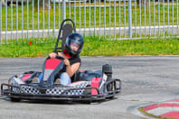 woman outdoor go karting