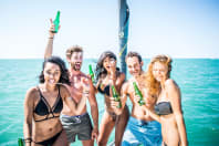 friends drinking on boat