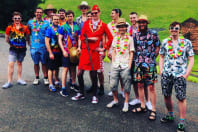 Stags Dressed Up for Clay Pigeon Shooting