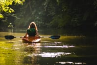 A woman in a kayak