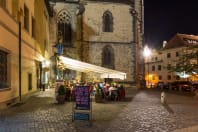 Night view of old street in Prague at night