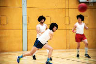 A stag party playing dodgeball