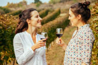 Women Wine Tasting on Vineyard Tour