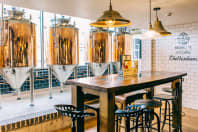 Brewhouse & Kitchen Cheltenham seating and brew tanks