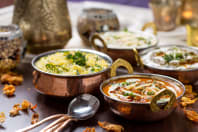 A selection of curry dishes at Tikka Flame restaurant