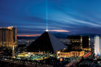 Luxor Hotel Exterior Property Shot Beam Night