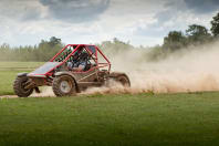 An off road buggy on a track