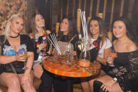 Hen group drinks cocktails