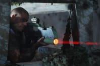 A man playing laser tag