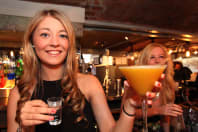 a happy hen durning a cocktail making class