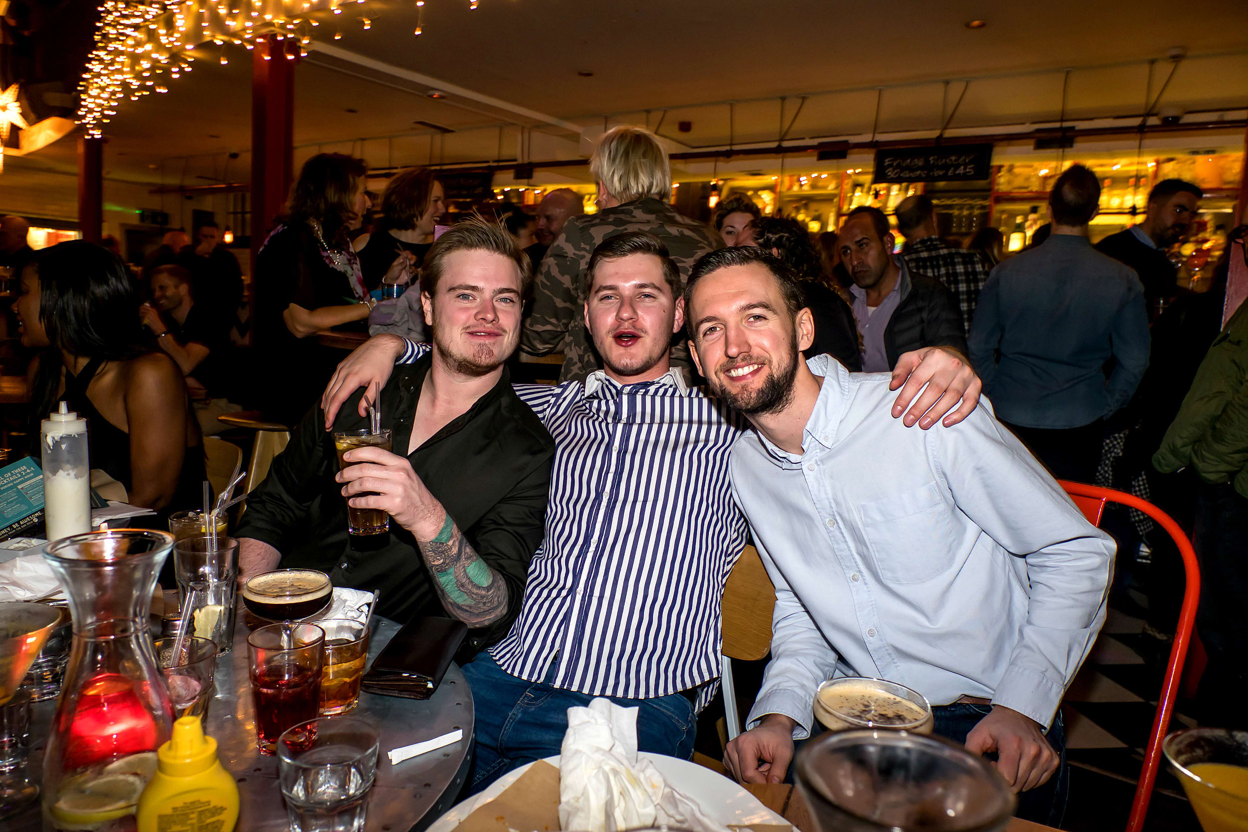 Stag group enjoying a bar crawl