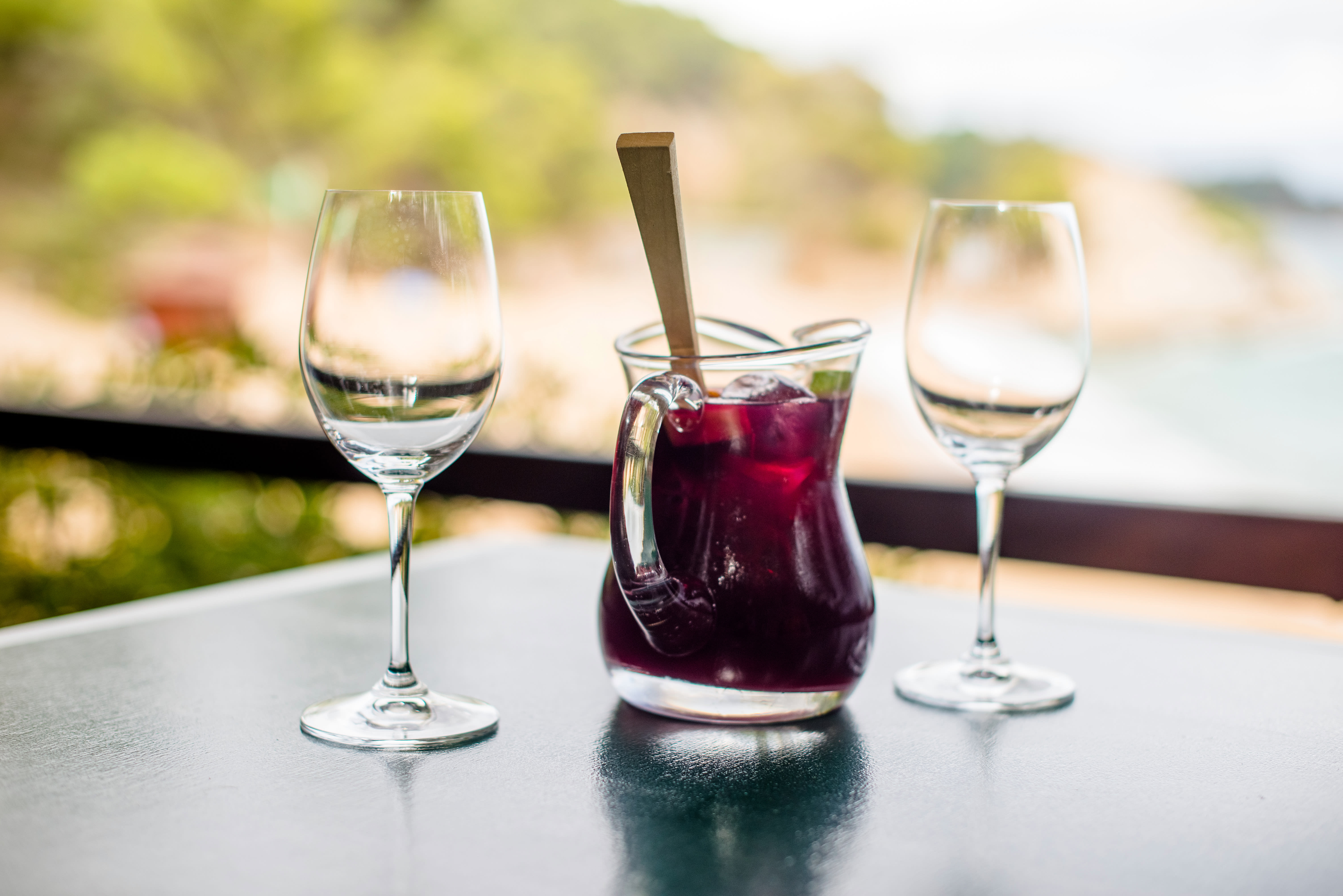 sangria with beach view
