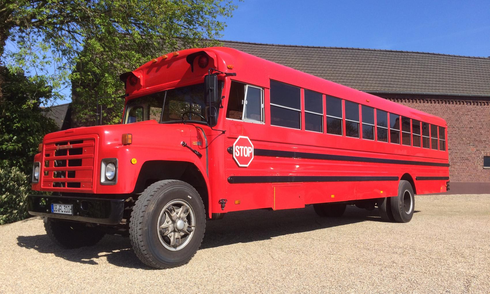 Red Party Bus - Outside
