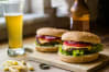 Burger meals with beer