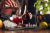 A person having fun during a cocktail making class
