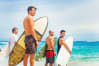 A group of surfers