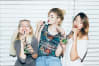Girls drinking hen