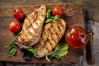 A plate of grilled chicken