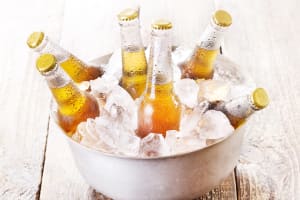 A bucket of ice cold beers