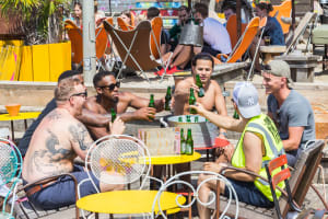 Chiringuito Beach Area Hamburg Stag Group Drinking Beers