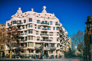 La Pedrera House facade in Barcelona, Spain