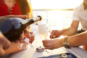 Boat party champagne