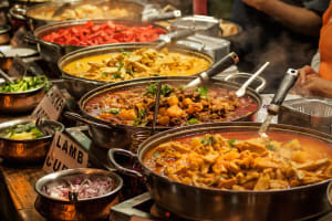A selection of curry dishes at Tikka Flame restaurant
