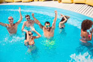 Group of friends at pool party