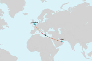 Flight London to Dubai