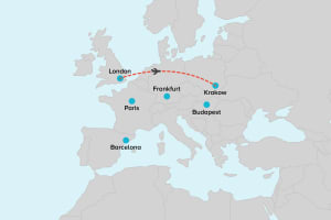 Flight London to Krakow