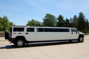 A white hummer limo