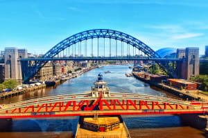 Bridges over the River Tyne. Newcastle Gateshead, Uk.