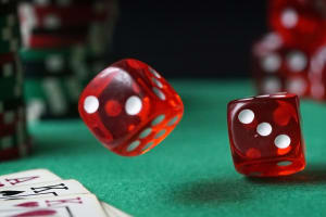 casino cards dice and poker chips