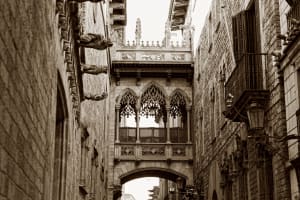 Gothic quarter in Barcelona, Spain