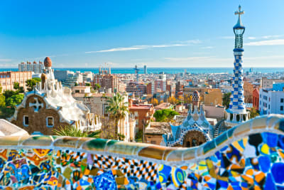 View of the skyline of Barcelona from Park Güell