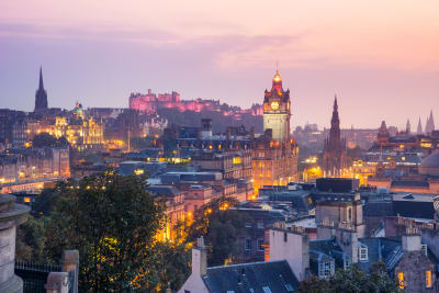 Edinburgh city scape at dusk