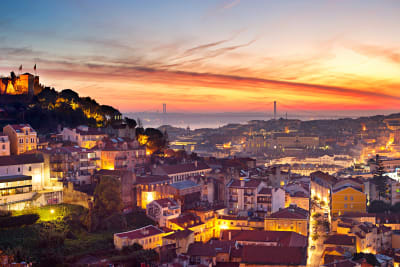 Lisbon skyline by night